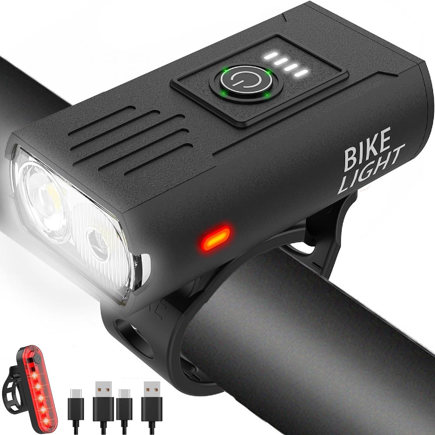 USB Rechargeable Bike Light Set – Front & Rear Safety Lights